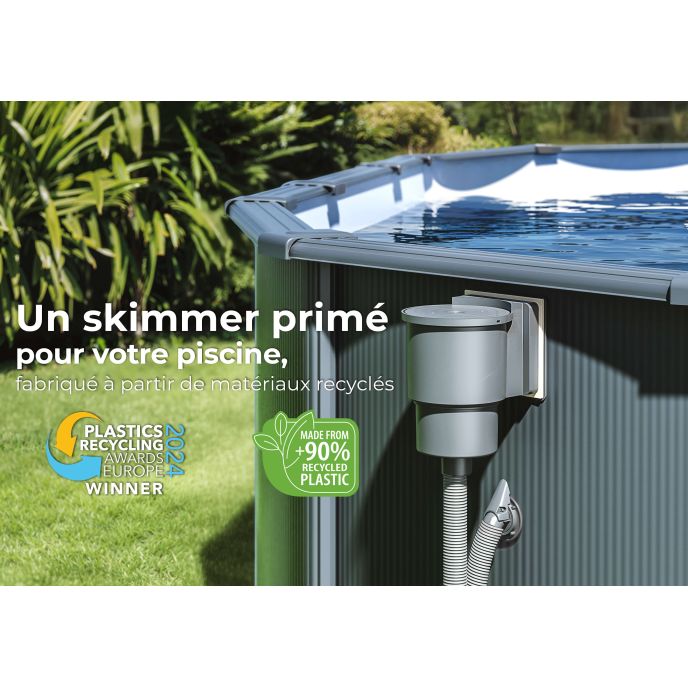Skimmer pour piscines GRE - 14,6 x 14,1 cm - Gris