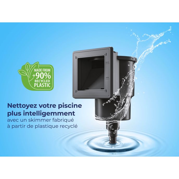 Skimmer pour piscines GRE - 14,6 x 14,1 cm - Gris