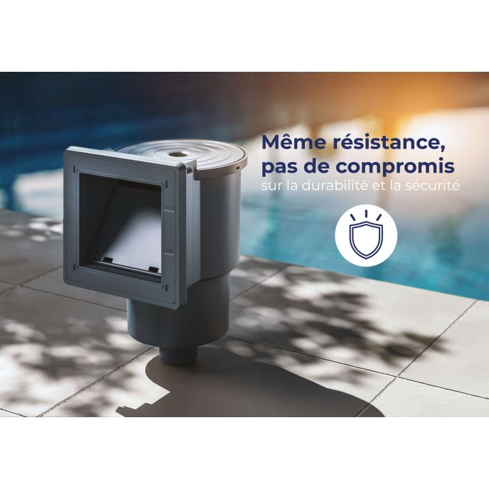 Skimmer pour piscines GRE - 14,6 x 14,1 cm - Gris