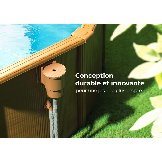 Skimmer pour piscines GRE - 14,6 x 14,1 cm - Marron