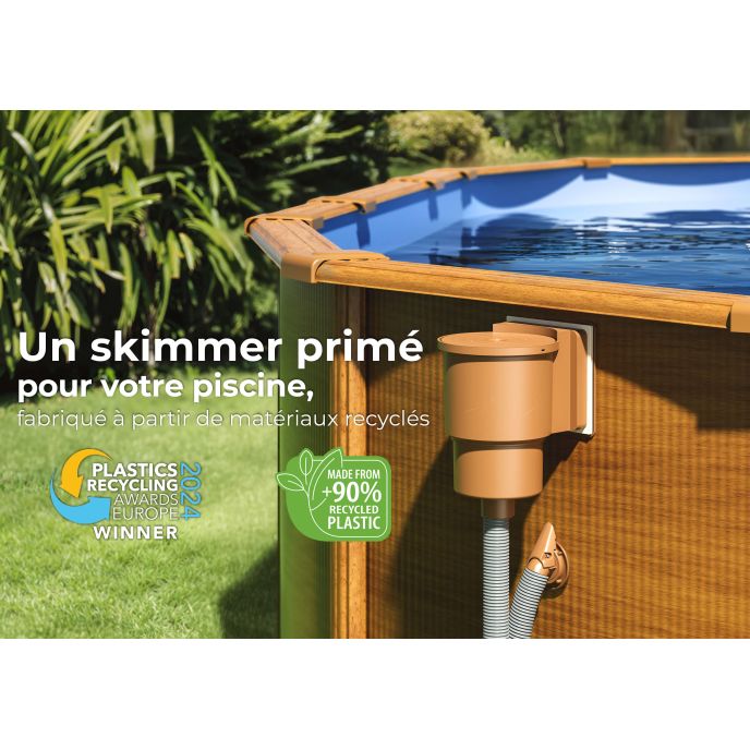 Skimmer pour piscines GRE - 14,6 x 14,1 cm - Marron