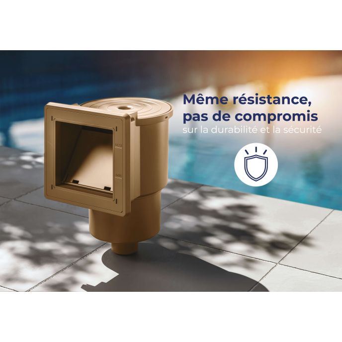 Skimmer pour piscines GRE - 14,6 x 14,1 cm - Marron