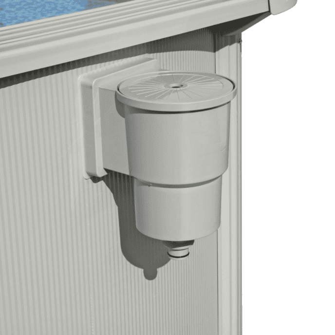 Piscine hors sol parois acier ovale Hydrium modèle avec ponton