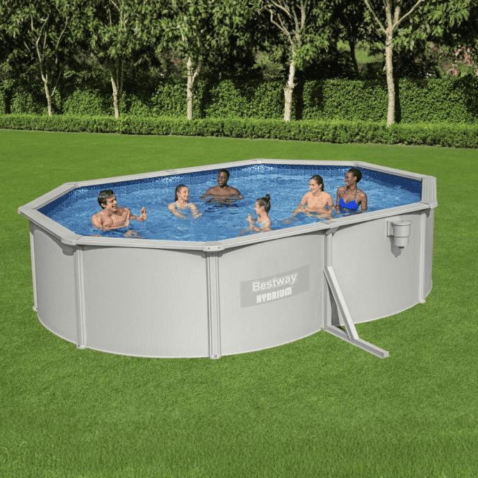 Piscine hors sol parois acier ovale Hydrium, illustration