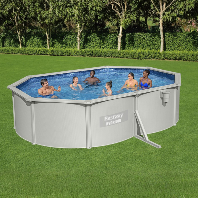 Piscine hors sol parois acier ovale Hydrium, illustration