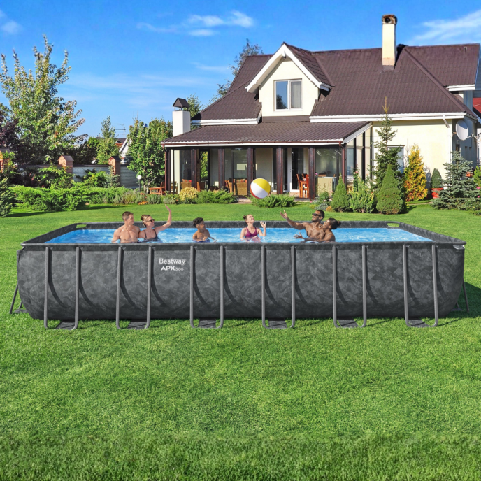 Piscine hors sol rectangulaire APX 365 - 732 x 366 x H 132 cm