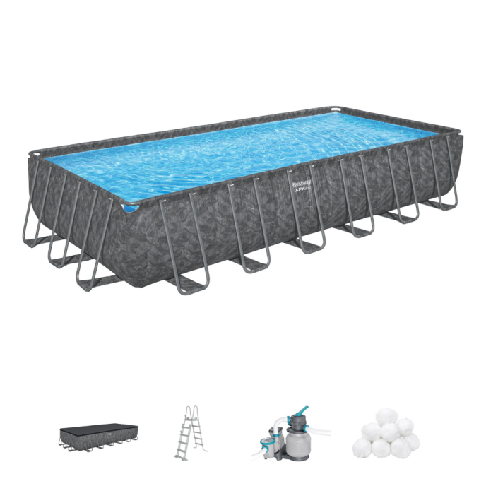 Piscine hors sol rectangulaire APX 365 - 732 x 366 x H 132 cm