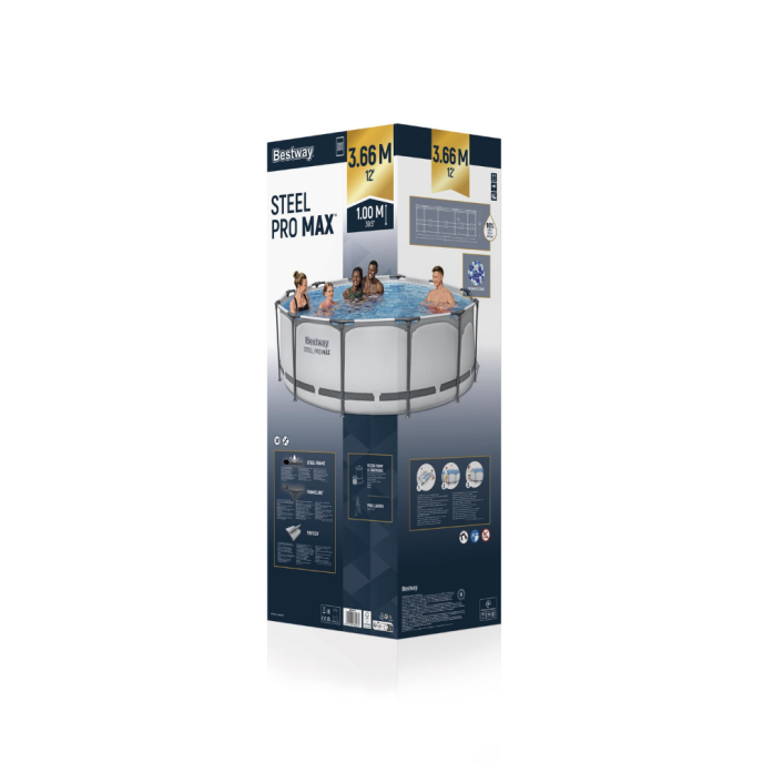 Piscine tubulaire rond Steel Pro Max - Ø 366 x H 100 cm