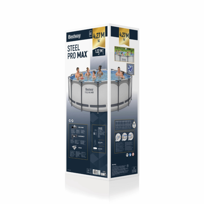 Piscine Bestway tubulaire ronde Steel Pro Max - Ø 427 x H 122 cm (Filtre à cartouche)