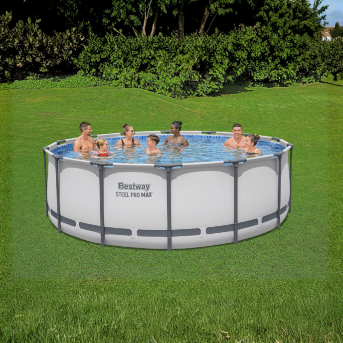 Piscine Bestway tubulaire ronde Steel Pro Max - Ø 427 x H 122 cm (Filtre à cartouche)