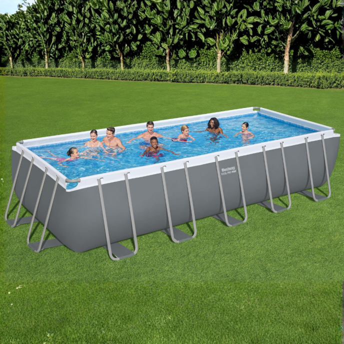 Piscine tubulaire rectangulaire Power Steel - 640 x 274 x H 132 cm (+Filtre à sable)