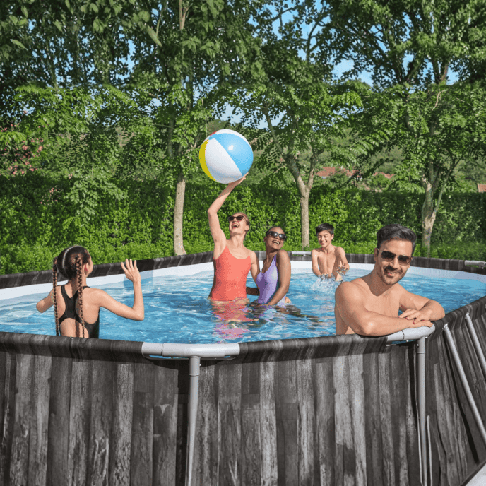 Piscine tubulaire ovale Power Steel - 610 x 366 x H 122 cm