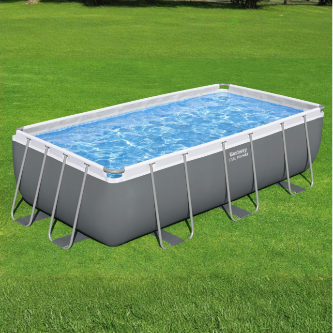 Piscine Bestway tubulaire rectangulaire Steel Pro MAX - 404 x 201 x H 100 cm (Filtre à cartouche)