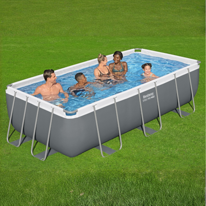 Piscine Bestway tubulaire rectangulaire Steel Pro MAX - 404 x 201 x H 100 cm (Filtre à cartouche)