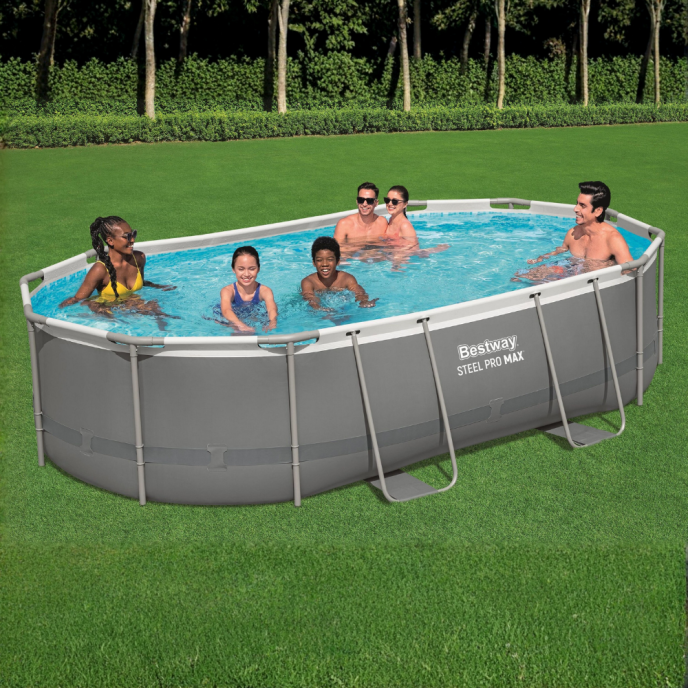 Piscine tubulaire ovale Power Steel - 488 x 305 x H 107 cm
