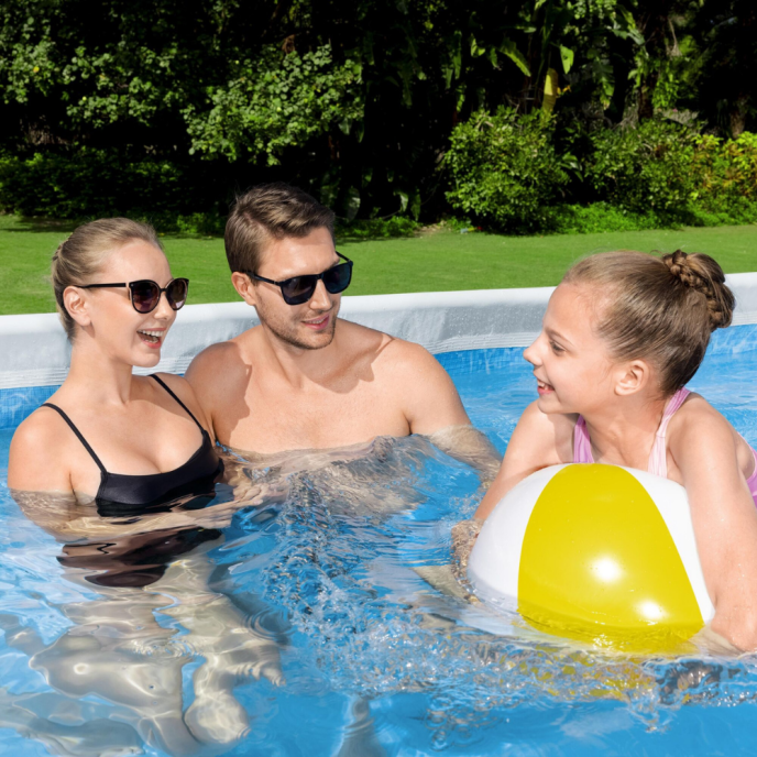 Piscine Bestway tubulaire rectangulaire Steel Pro Max - 412 x 201 x H 122 cm (Filtre à cartouche)