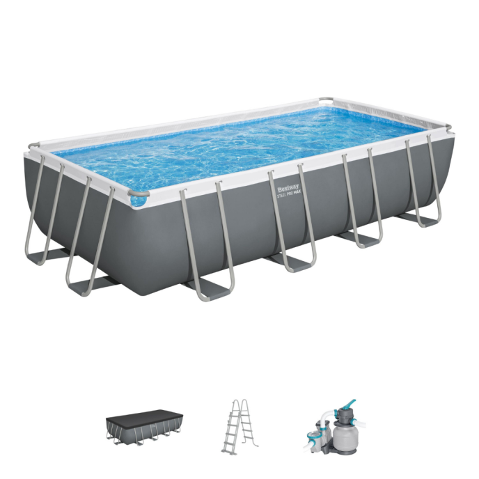 Piscine tubulaire rectangulaire Power Steel - 549 x 274 x H 122 cm (+Filtre à sable)