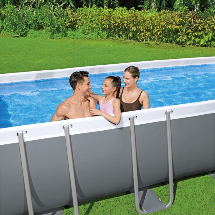 Piscine tubulaire rectangulaire Power Steel - 549 x 274 x H 122 cm (+Filtre à sable)