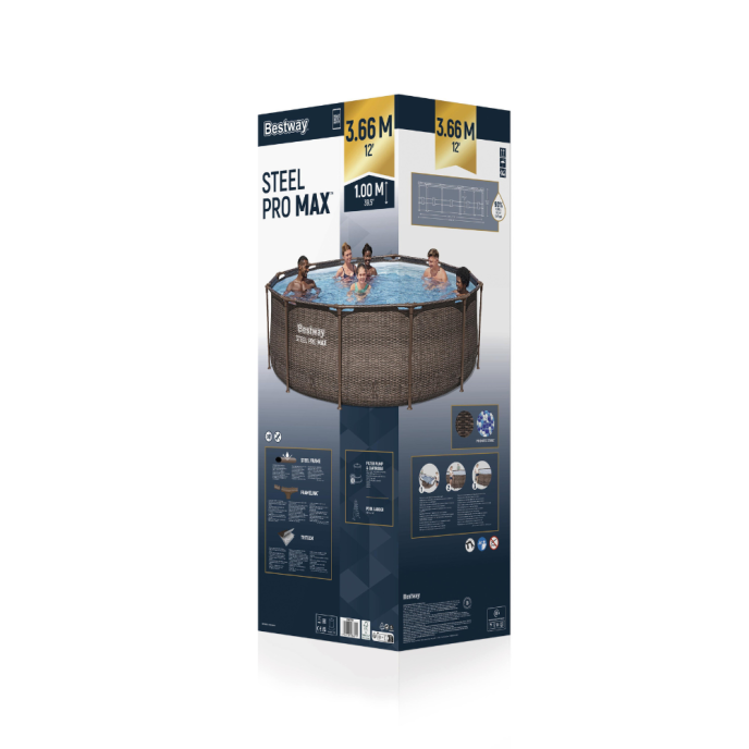 Piscine tubulaire ronde Steel Pro Max - Ø 366 x H 100 cm