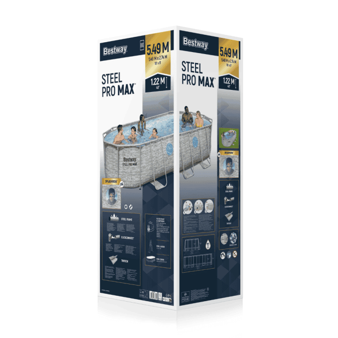 Piscine tubulaire ovale Power Steel Vista - 549 x 274 x H 122 cm