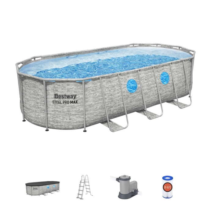 Piscine tubulaire ovale Power Steel Vista - 549 x 274 x H 122 cm