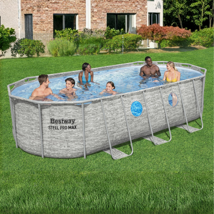 Piscine tubulaire ovale Power Steel Vista - 549 x 274 x H 122 cm