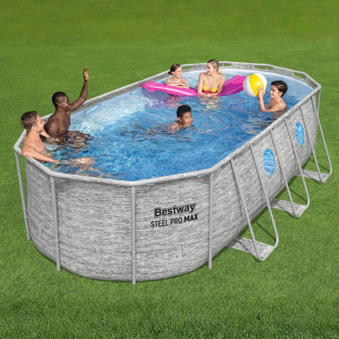 Piscine tubulaire ovale Power Steel Vista - 549 x 274 x H 122 cm