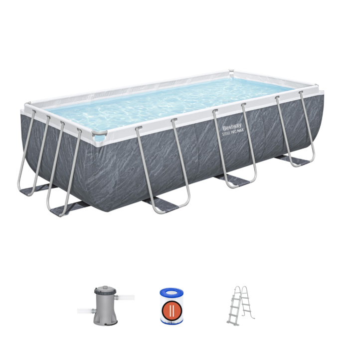Piscine tubulaire Power Steel Rotin - 404 x 201 x H 100 cm