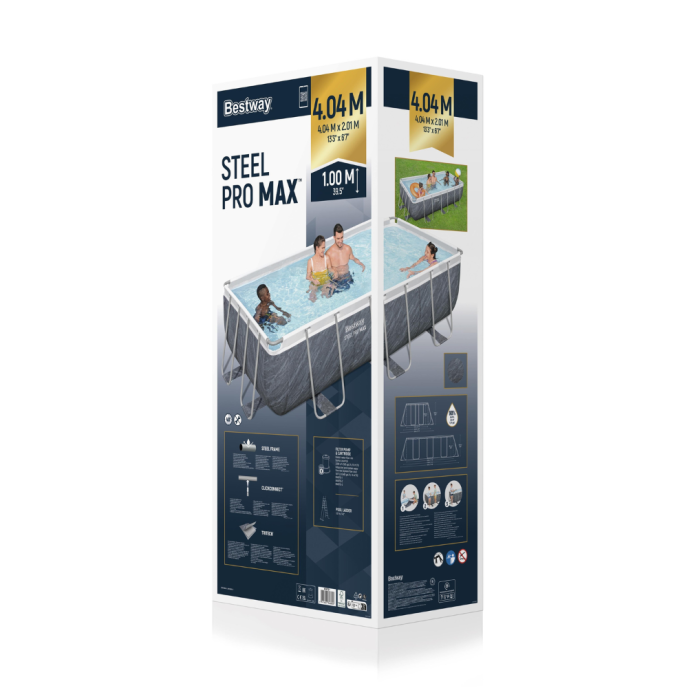 Piscine tubulaire Power Steel Rotin - 404 x 201 x H 100 cm