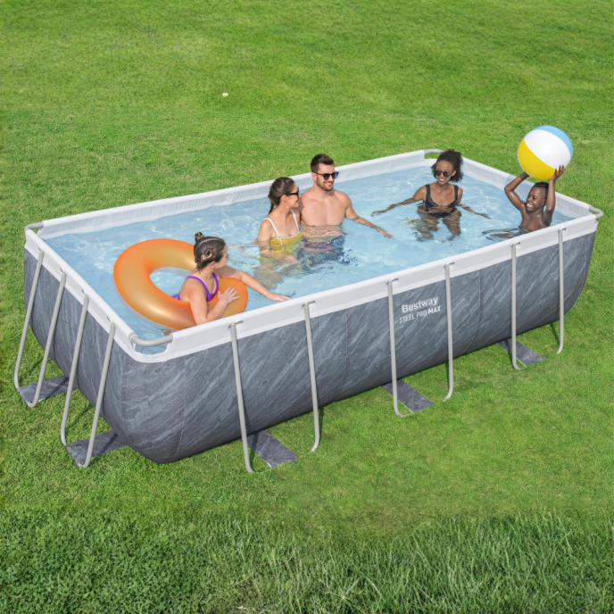 Piscine tubulaire Power Steel Rotin - 404 x 201 x H 100 cm
