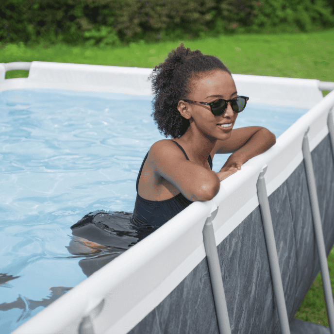 Piscine tubulaire Power Steel Rotin - 404 x 201 x H 100 cm