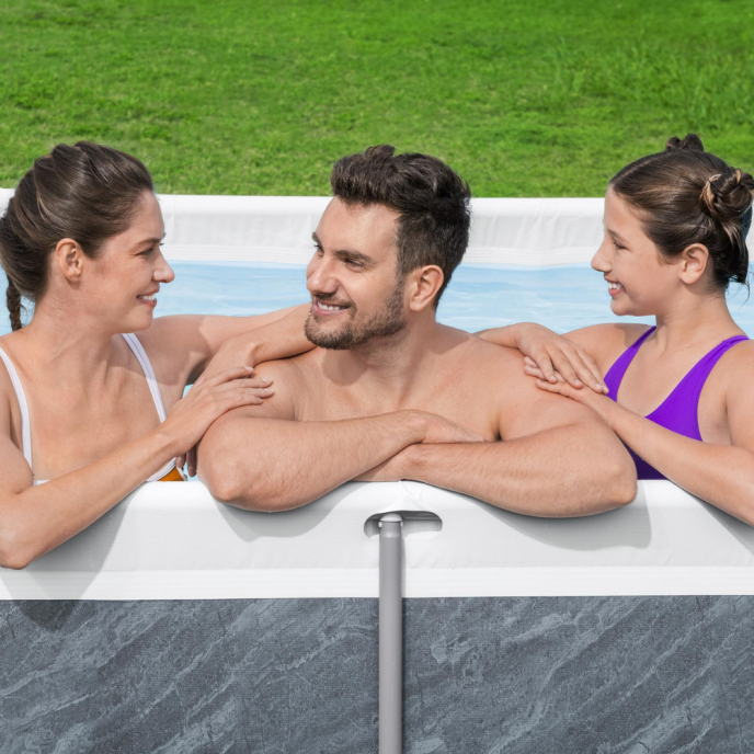 Piscine tubulaire Power Steel Rotin - 404 x 201 x H 100 cm