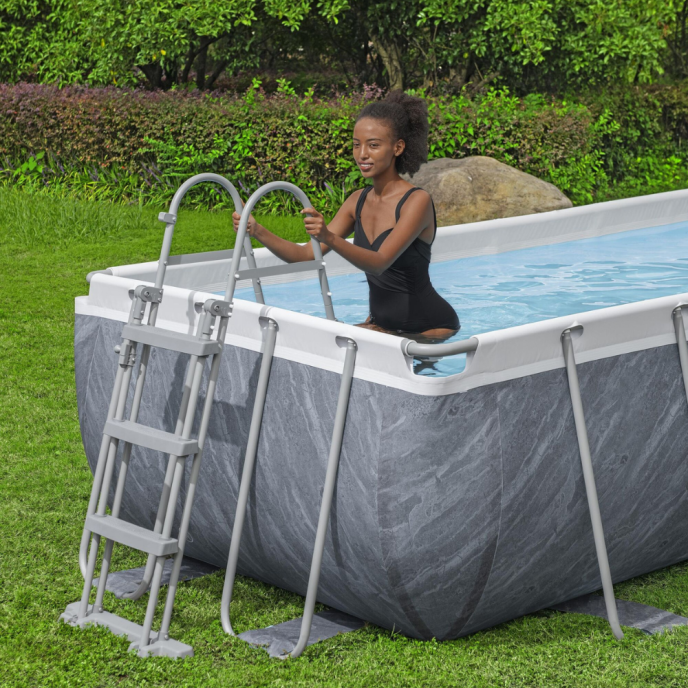 Piscine tubulaire Power Steel Rotin - 404 x 201 x H 100 cm