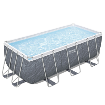 Piscine tubulaire rectangulaire Power Steel Rotin - 412 x 201 x H 122 cm