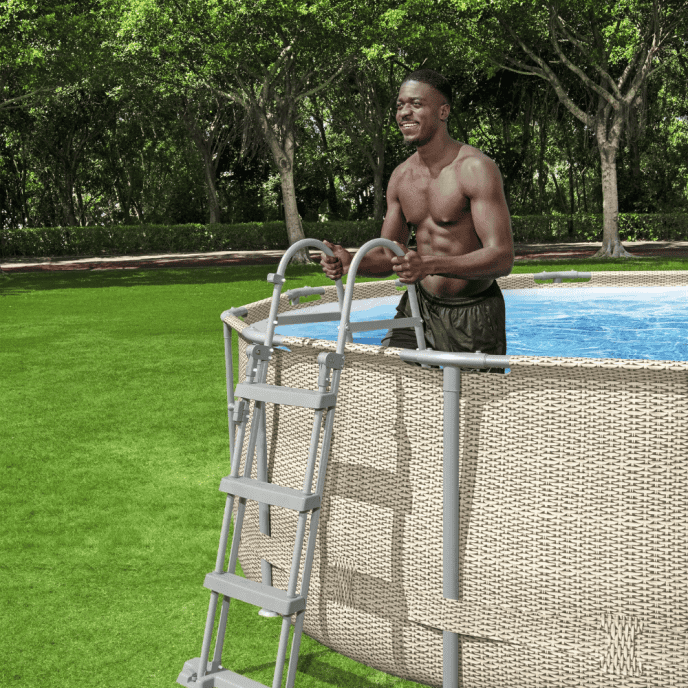 Echelle de sécurité 2 x 3 marches pour piscine hauteur 107 cm