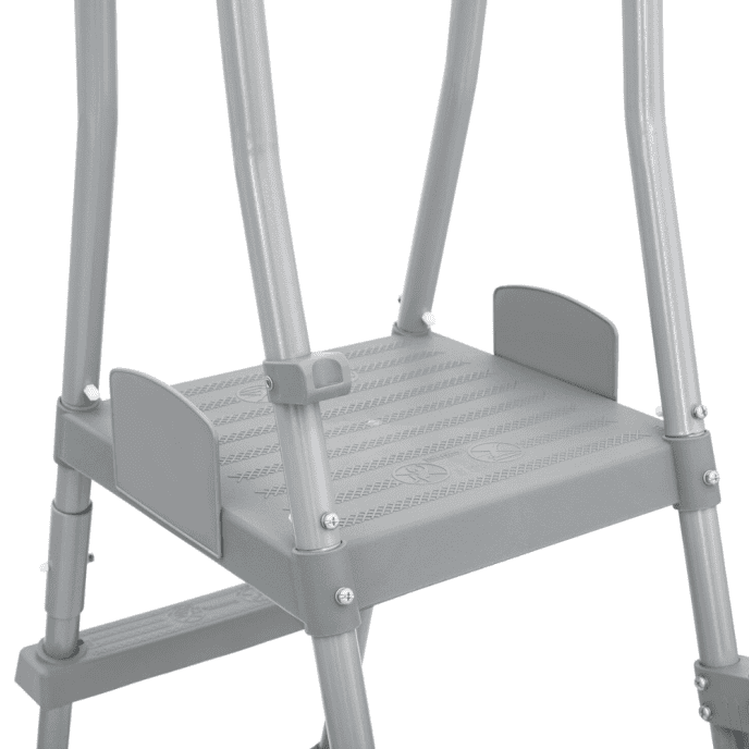 Echelle de sécurité 2 x 4 marches avec plateforme pour piscine hauteur 132 cm