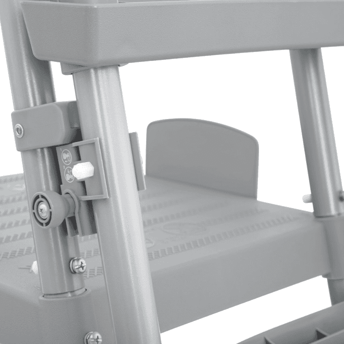 Echelle de sécurité 2 x 4 marches avec plateforme pour piscine hauteur 132 cm