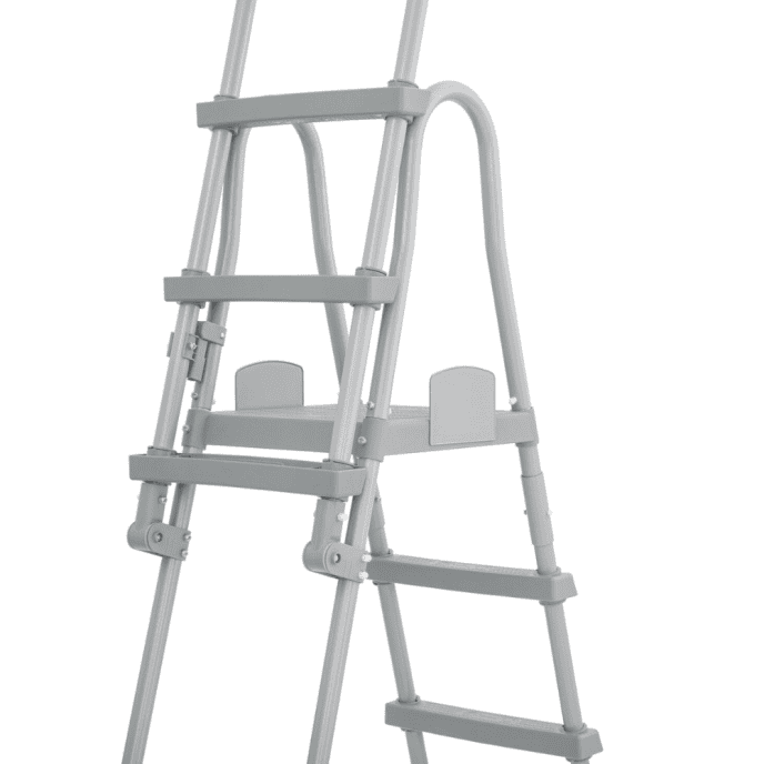 Echelle de sécurité 2 x 4 marches avec plateforme pour piscine hauteur 132 cm
