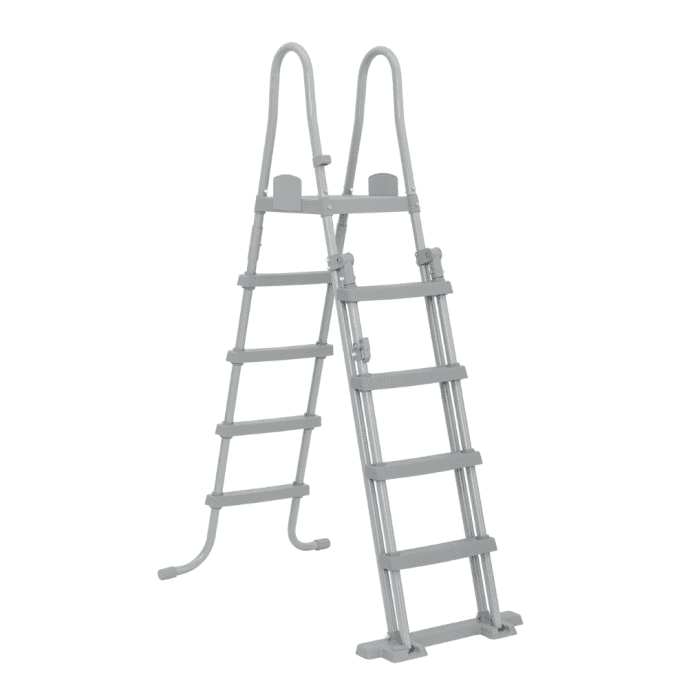 Echelle de sécurité 2 x 4 marches avec plateforme pour piscine hauteur 132 cm