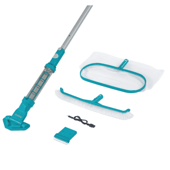 Kit d’entretien de piscine avec aspirateur et épuisette
