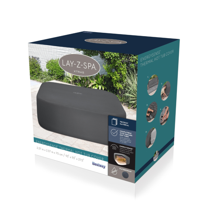 Couverture thermique pour spa carré Bestway 2,30m x 2,30m x 71cm