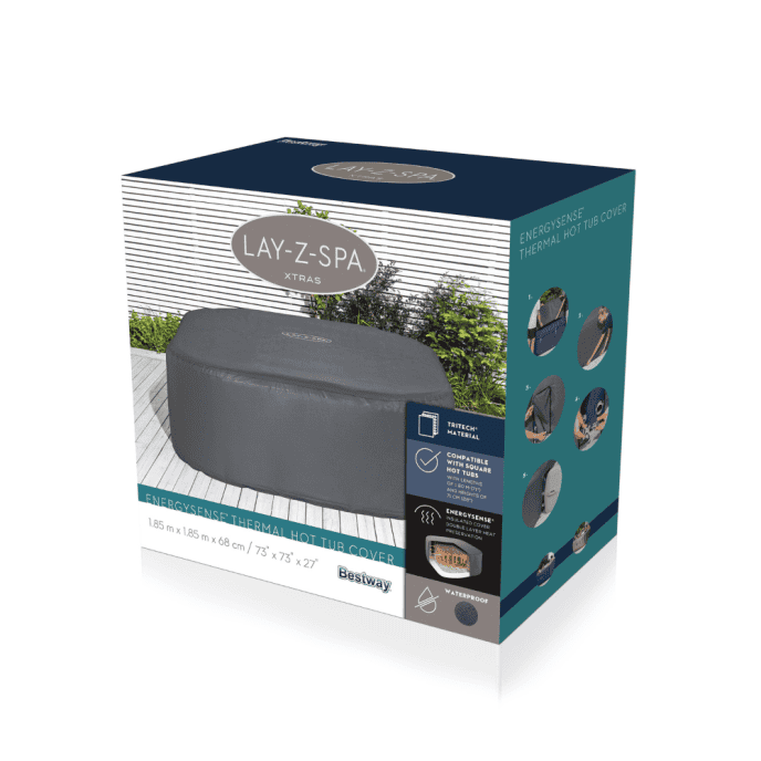 Couverture thermique pour spa carré Bestway 1,80m x 1,80m x 71cm