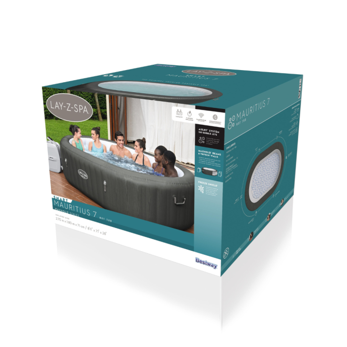 Spa gonflable Bestway Lay-Z Mauritius ovale 5 à 7 places Airjet
