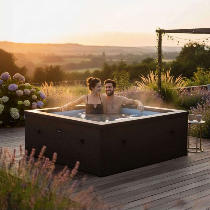 Spa Netspa Idaho 6 places Coloris Charcoal Noir