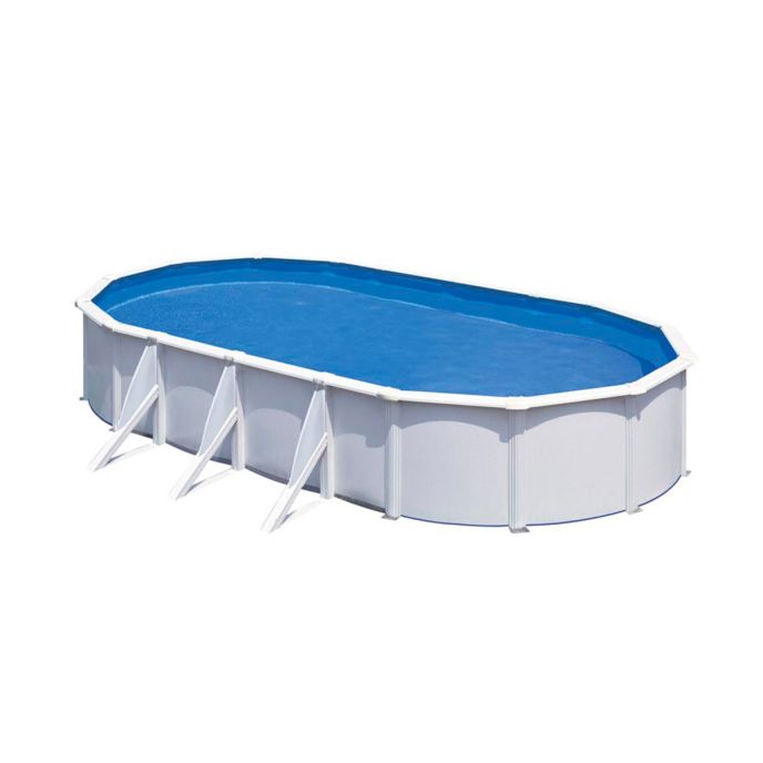 Piscine Gre acier ovale Fidji - 744 x 399 x H 122 cm (Filtre à sable)