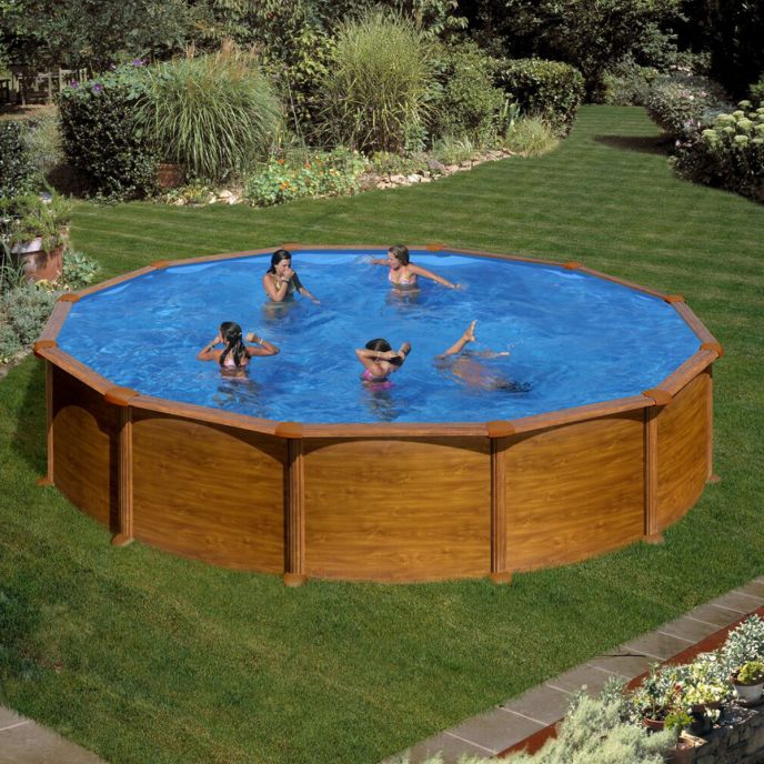 Piscine Gre acier ronde Mauritius - Ø 570 x H 132 cm (Filtre à sable)