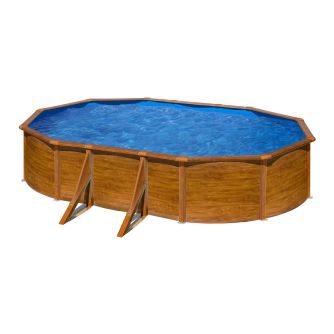 Piscine Gre acier ovale Sicilia - 527 x 327 x H 122 cm (Filtre à cartouche)