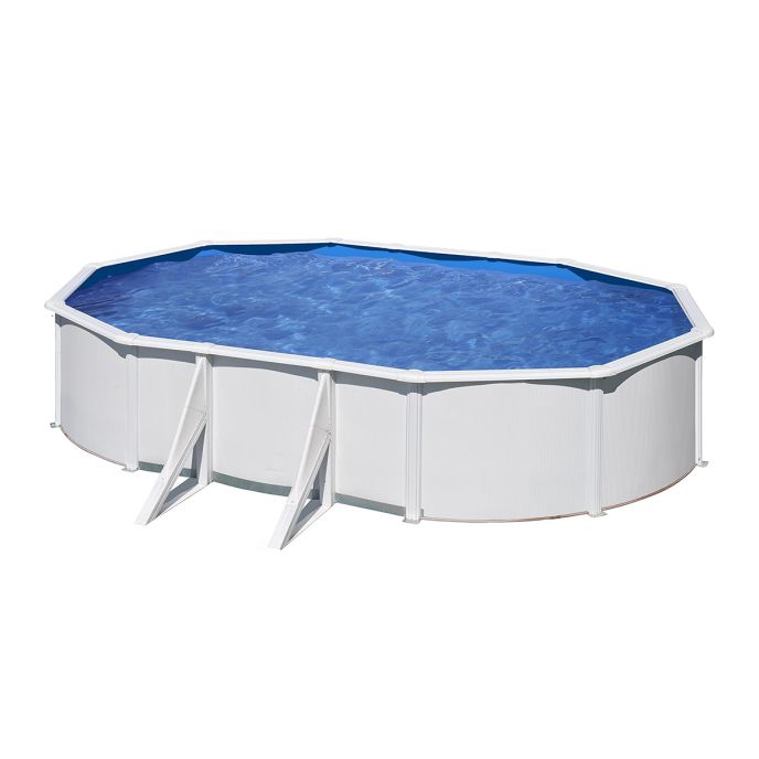 Piscine Gre acier ovale Bora Bora - 634 x 399 x H 122 cm (Filtre à cartouche)