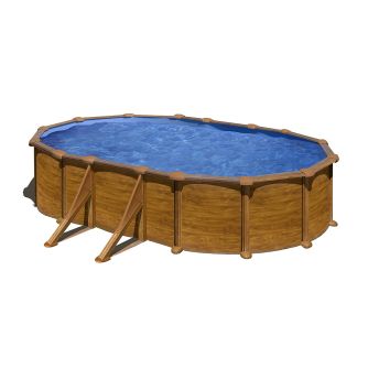 Piscine Gre acier ovale Mauritius - 634 x 399 x H 132 cm (Filtre à sable)