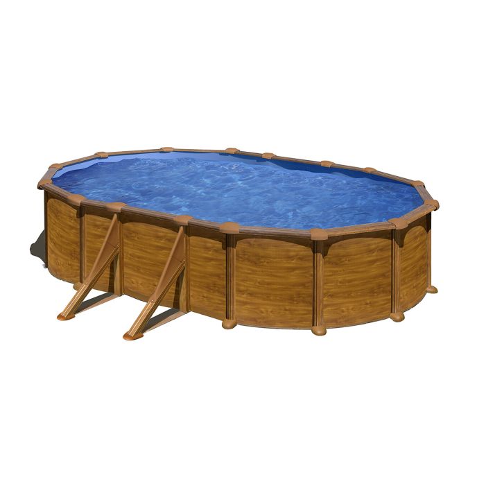 Piscine Gre acier ovale Mauritius - 634 x 399 x H 132 cm (Filtre à sable)